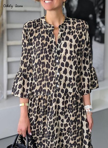 casual dresses women's spring and summer fashion simple leopard print mid-sleeve long temperament all-match dress, Black;gray
casual dresses women's spring and summer fashion simple leopard print mid-sleeve long temperament all-match dress, Black;gray