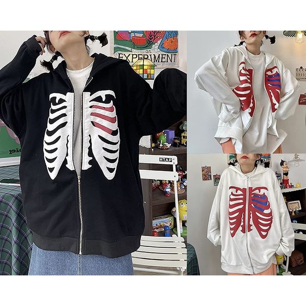 bone halloween women's 3d printed zipper hooded sweater jacket sports fall winter regular jacket loose sports streetwear long sleeve pr, Black
bone halloween women's 3d printed zipper hooded sweater jacket sports fall winter regular jacket loose sports streetwear long sleeve pr, Black