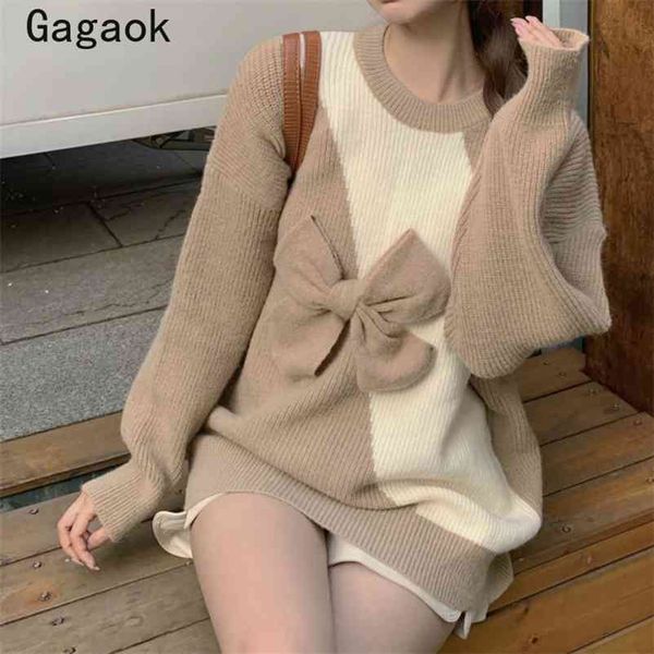 knitted sweater women spring autumn o-neck full sweet bow striped sweaters loose casual japanese style pullovers 210531, White;black
knitted sweater women spring autumn o-neck full sweet bow striped sweaters loose casual japanese style pullovers 210531, White;black