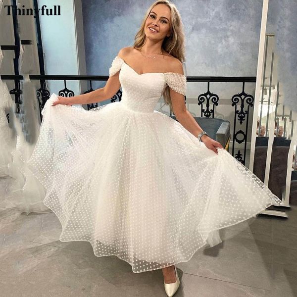 other wedding dresses thinyfull ivory dotted tulle short party boho off shoulder tea-length beach bride gowns custom made bridal dress, White
other wedding dresses thinyfull ivory dotted tulle short party boho off shoulder tea-length beach bride gowns custom made bridal dress, White