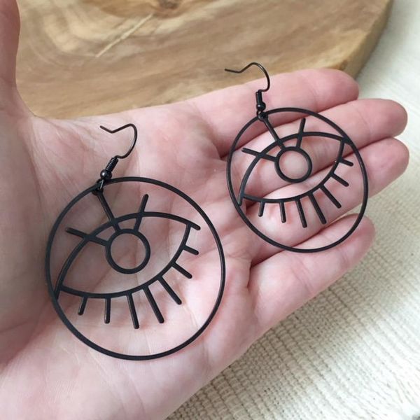 dangle & chandelier goth woke eye loop earrings drop black fashion forward novel women friend gift big pendant statement punk jewelry classi, Silver
dangle & chandelier goth woke eye loop earrings drop black fashion forward novel women friend gift big pendant statement punk jewelry classi, Silver