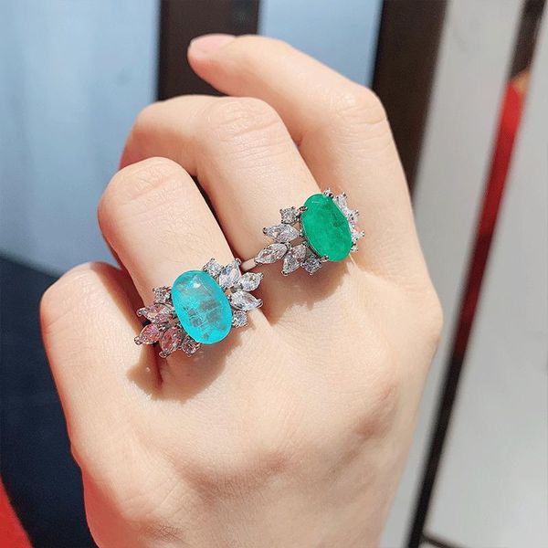 cluster rings silver emerald temperament charm cut green crystal paraiba tourmaline gemstone oval opening adjustable fance women's ring, Golden;silver
cluster rings silver emerald temperament charm cut green crystal paraiba tourmaline gemstone oval opening adjustable fance women's ring, Golden;silver
