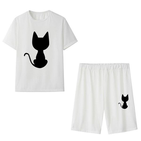 women's tracksuits two piece sets shorts skinny fashion elastic waist cute cat printing casual suits clothes for women conjuntos de muj, Gray
women's tracksuits two piece sets shorts skinny fashion elastic waist cute cat printing casual suits clothes for women conjuntos de muj, Gray
