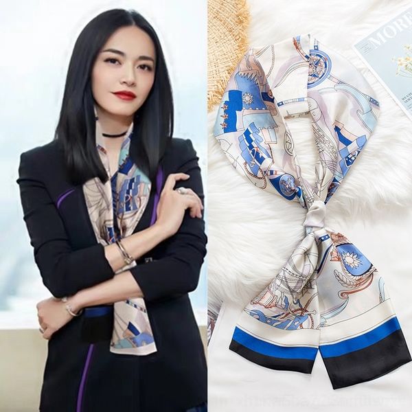 ucoH 2020 scarves scarves and star's same narrow silk women's ribbon ties hair accessories binding bag small scarf cravat printing hair ban, Black;gray
ucoH 2020 scarves scarves and star's same narrow silk women's ribbon ties hair accessories binding bag small scarf cravat printing hair ban, Black;gray