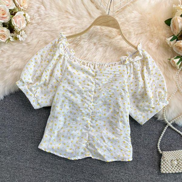 women's blouses & shirts french style sweet floral print women chiffon shirt 2021 summer fashion korean square collar puff sleeve slim, White
women's blouses & shirts french style sweet floral print women chiffon shirt 2021 summer fashion korean square collar puff sleeve slim, White