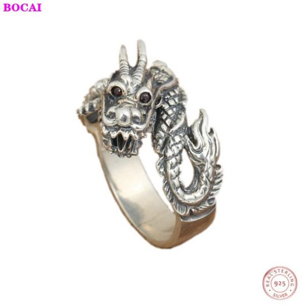 cluster rings s925 sterling silver men's ring 2021 fashion jewelry hand retro thai personalized male small dragon, Golden;silver 
cluster rings s925 sterling silver men's ring 2021 fashion jewelry hand retro thai personalized male small dragon, Golden;silver
