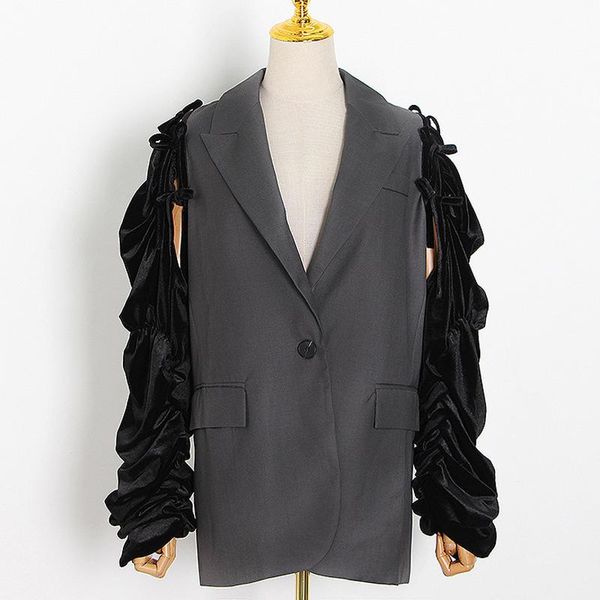 2021 baroque designer blazer coat women's tailored collar puff sleeve suits & blazers, White;black
2021 baroque designer blazer coat women's tailored collar puff sleeve suits & blazers, White;black