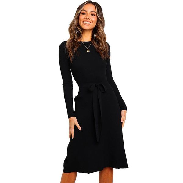 casual dresses spring autumn women fashion o-neck solid lace up belt slim long sleeve knitted dress for larger one-piece, Black;gray
casual dresses spring autumn women fashion o-neck solid lace up belt slim long sleeve knitted dress for larger one-piece, Black;gray