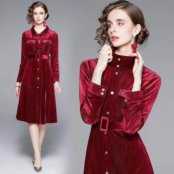 casual dresses banulin 2021 autumn winter velvet shirt dress women stand collar long sleeve bright silk singele breasted split belt patry, Black;gray
casual dresses banulin 2021 autumn winter velvet shirt dress women stand collar long sleeve bright silk singele breasted split belt patry, Black;gray