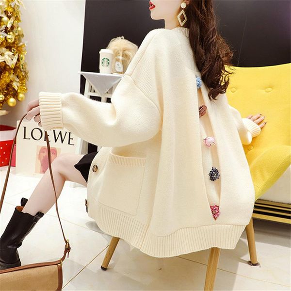 women's knits & tees loose chic exquisite single breasted sweater coat o neck elastic knitted women double pockets long sleeve cardiga, White
women's knits & tees loose chic exquisite single breasted sweater coat o neck elastic knitted women double pockets long sleeve cardiga, White