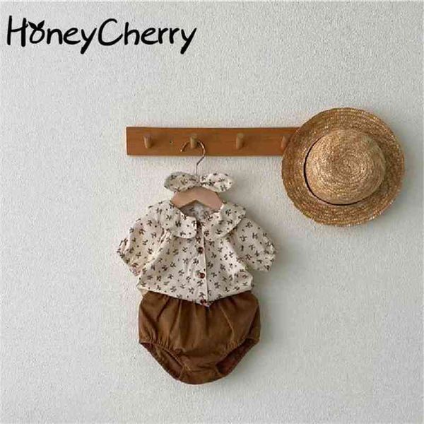 floral summer paragraph short-sleeved shirt + shorts headband three-piece fashion clothes baby girl 210702, White
floral summer paragraph short-sleeved shirt + shorts headband three-piece fashion clothes baby girl 210702, White