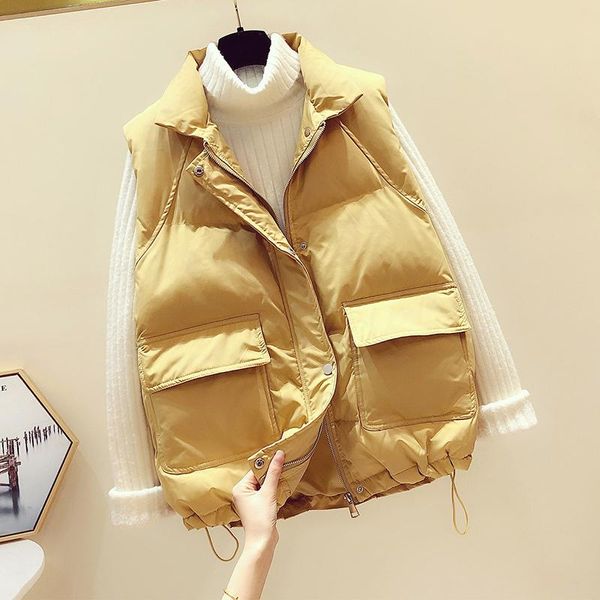 women's vests 2021 autumn winter korean style loose wild drawstring cotton vest fashion solid color single breasted stand collar waistc, Black;white
women's vests 2021 autumn winter korean style loose wild drawstring cotton vest fashion solid color single breasted stand collar waistc, Black;white