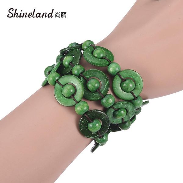 beaded, strands shineland 2021 bohemian coconut shell beads bracelet handmade wood stretch bangles for women girl vintage statement jewelry, Black
beaded, strands shineland 2021 bohemian coconut shell beads bracelet handmade wood stretch bangles for women girl vintage statement jewelry, Black