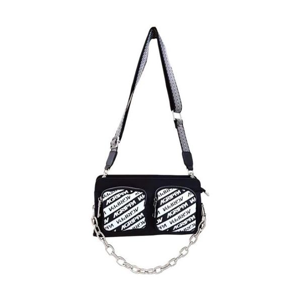 spring/summer fashion waterproof nylon messenger bag chain black and white letter print trendy female bags
spring/summer fashion waterproof nylon messenger bag chain black and white letter print trendy female bags