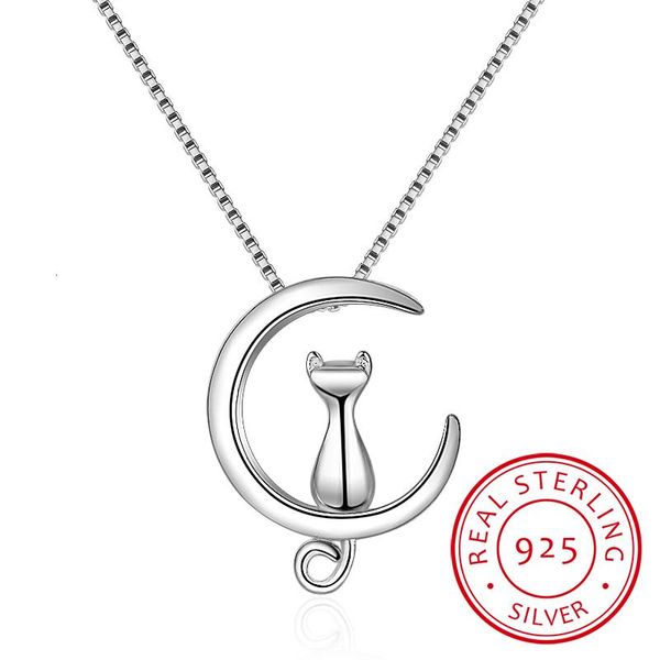 chains bac26 925 sterling silver necklace for women moon kitten cat necklaces & pendants link chain kolye wedding party girls jewelry
chains bac26 925 sterling silver necklace for women moon kitten cat necklaces & pendants link chain kolye wedding party girls jewelry