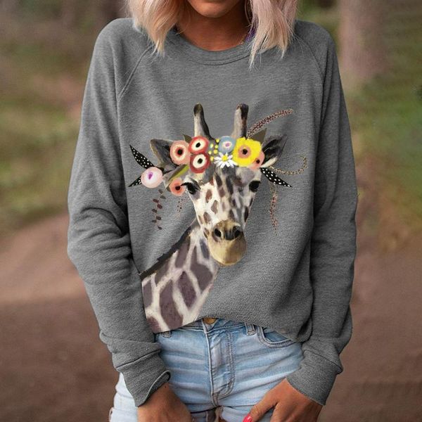 women's t-shirt woman tshirts plus size clothing giraffe print long sleeve casual loose fashion o-neck ropa mujer kawaii clothes, White
women's t-shirt woman tshirts plus size clothing giraffe print long sleeve casual loose fashion o-neck ropa mujer kawaii clothes, White