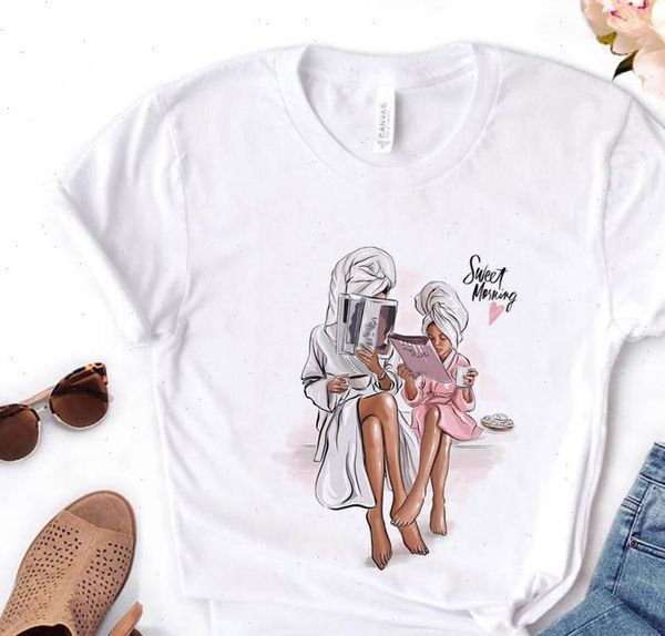 sweet morning women mom and girl print tshirt cotton casual funny t shirt gift for lady yong tee, White
sweet morning women mom and girl print tshirt cotton casual funny t shirt gift for lady yong tee, White