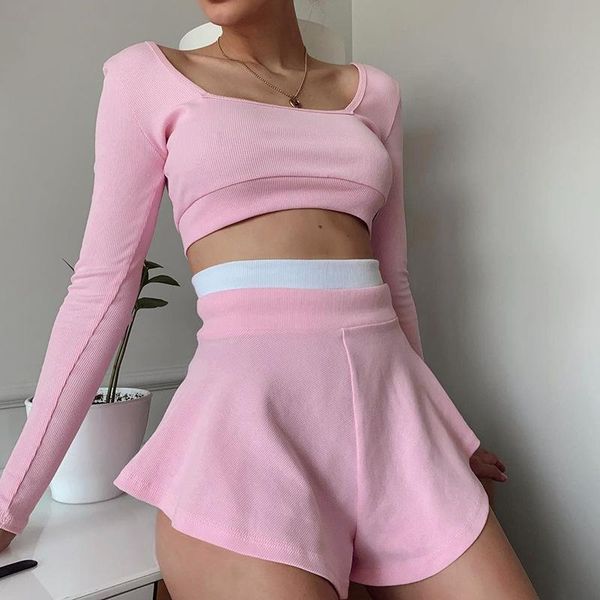 women's tracksuits european and american fashion sports clothing 2021 color matching slim-fit culottes suits, Gray
women's tracksuits european and american fashion sports clothing 2021 color matching slim-fit culottes suits, Gray
