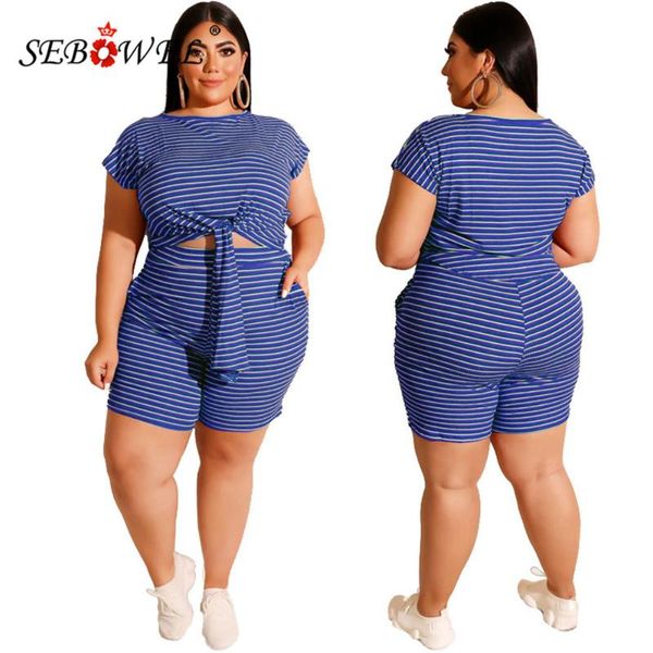 large size women striped fashion casual two-piece summer suit plus tie up + shorts outfits clothes sets xl-5xl two piece dress, White
large size women striped fashion casual two-piece summer suit plus tie up + shorts outfits clothes sets xl-5xl two piece dress, White