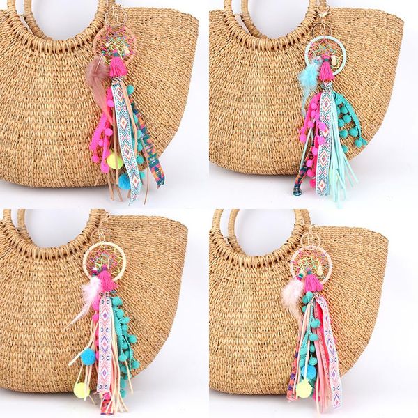 keychains 1pc vintage dreamcatcher multicolored long tassel keychain boho leather women purse handbag decoration jewelry e2751-e2753, Silver
keychains 1pc vintage dreamcatcher multicolored long tassel keychain boho leather women purse handbag decoration jewelry e2751-e2753, Silver