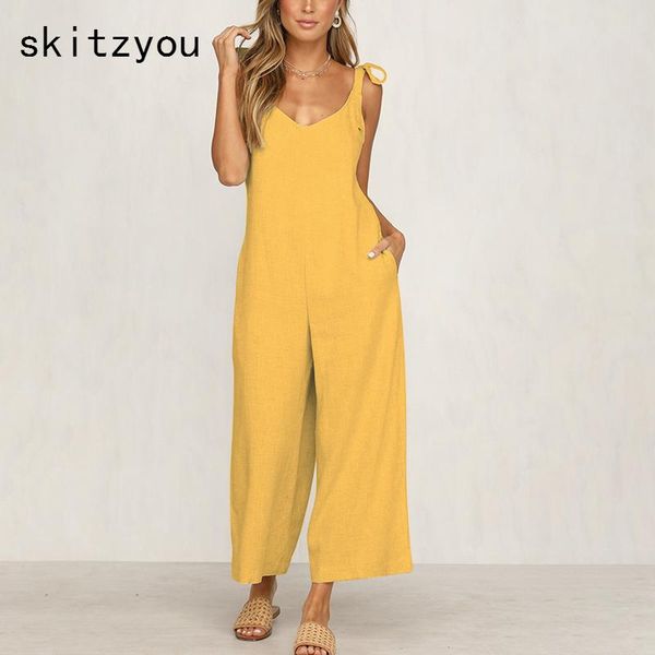women's jumpsuits & rompers skitzyou women summer casual loose beach black sleeveless v neck backless female fashion long playsuits, Black;white
women's jumpsuits & rompers skitzyou women summer casual loose beach black sleeveless v neck backless female fashion long playsuits, Black;white