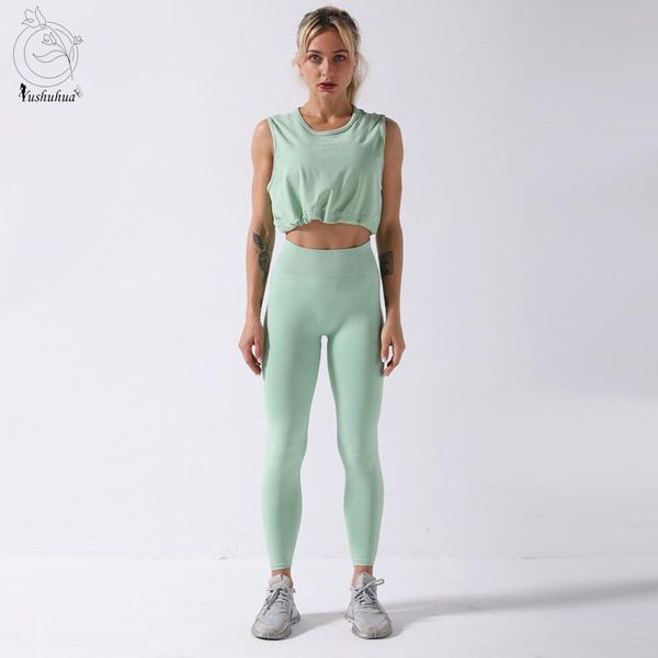 yoga outfit yushuhua gym seamless sports suit sleeveless shirt dots fitness workout leggings women's 2-piece set
yoga outfit yushuhua gym seamless sports suit sleeveless shirt dots fitness workout leggings women's 2-piece set