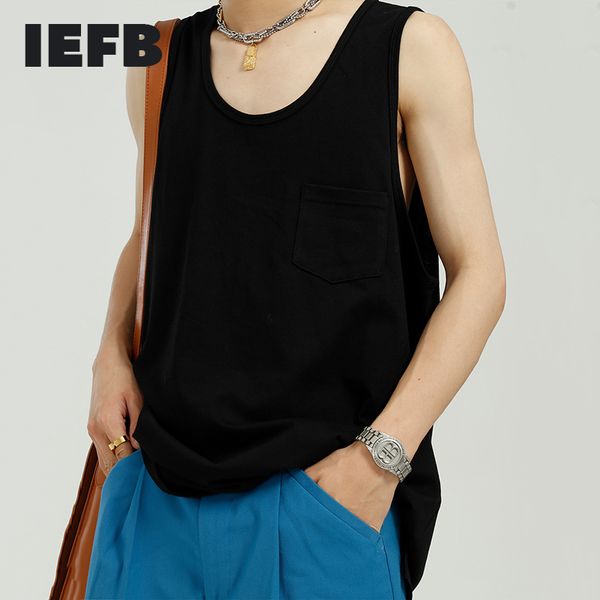 iefb summer korean simple loose sleeveless tee men's solid black white round neck casual tank for male 9y7326 210524
iefb summer korean simple loose sleeveless tee men's solid black white round neck casual tank for male 9y7326 210524