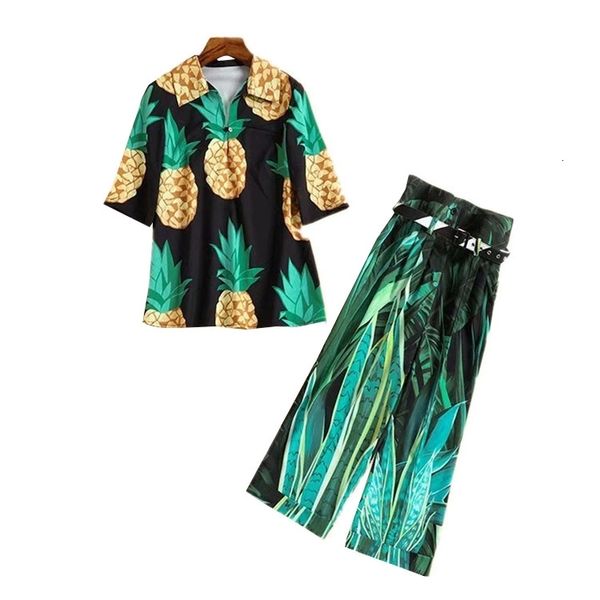 women's two piece pants star with the same high-quality retro printed shirt + wide-leg pants suit s30n, White
women's two piece pants star with the same high-quality retro printed shirt + wide-leg pants suit s30n, White