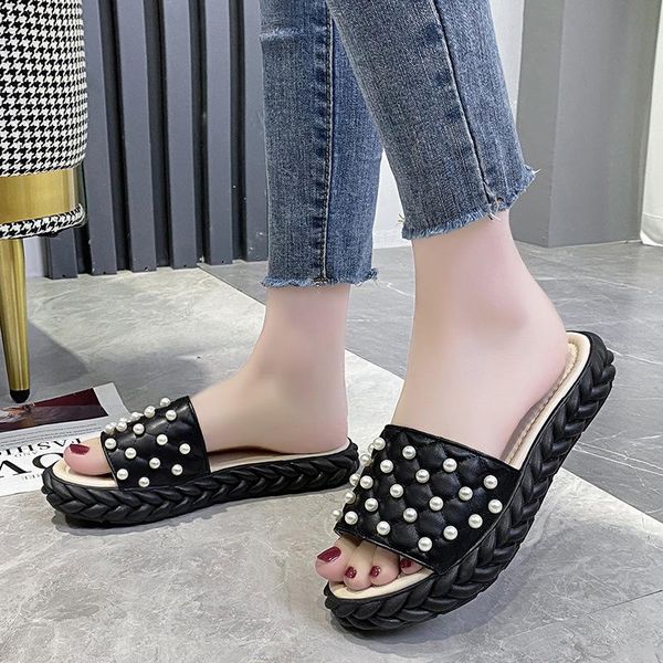 sandals and slippers women 2021 summer fashion korean style outer wear pearl flat-bottomed, Black
sandals and slippers women 2021 summer fashion korean style outer wear pearl flat-bottomed, Black