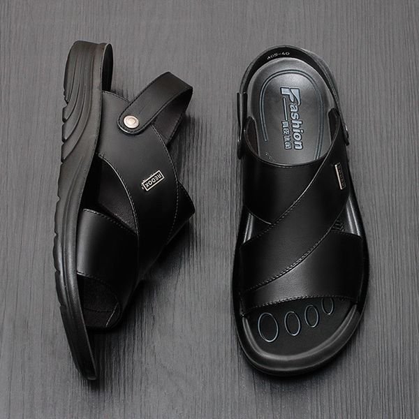 leather sandals mens summer sandals plus size casual leather mens beach dual-use mens sandals and slippers, Black
leather sandals mens summer sandals plus size casual leather mens beach dual-use mens sandals and slippers, Black