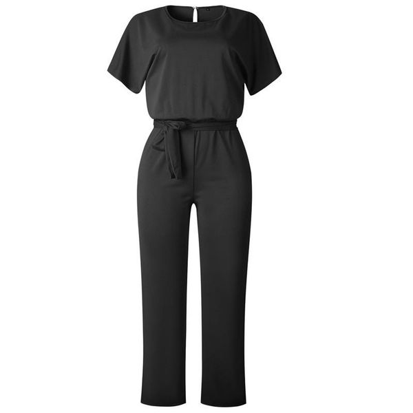 women's jumpsuits & rompers elegant summer short sleeve women 2021 solid color round neck long loose pants with sashes office style mac, Black;white
women's jumpsuits & rompers elegant summer short sleeve women 2021 solid color round neck long loose pants with sashes office style mac, Black;white