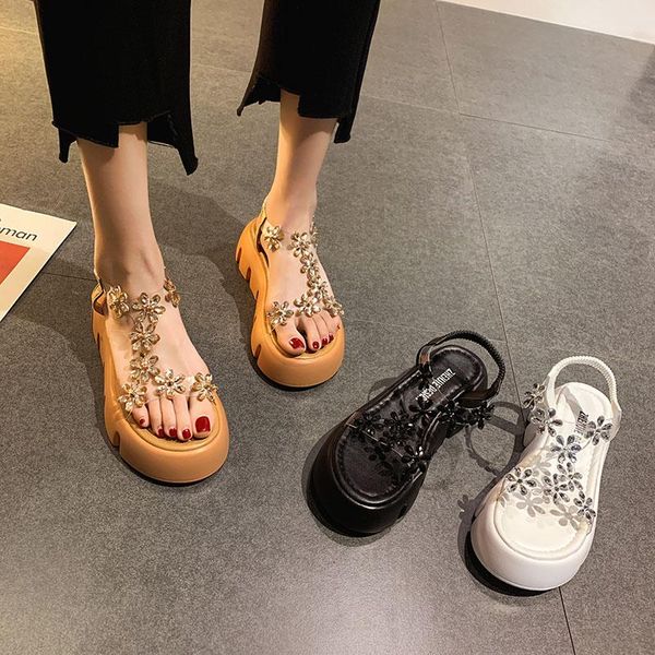 sandals thick soled crystal flower clear modern women slippers summer platform shoes creepers elastic band sandalias mujer 2021, Black
sandals thick soled crystal flower clear modern women slippers summer platform shoes creepers elastic band sandalias mujer 2021, Black