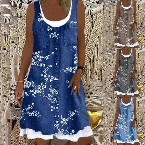 casual dresses dress stylish o neck fake pockets buttons vest sundress suit women set floral print for office, Black;gray
casual dresses dress stylish o neck fake pockets buttons vest sundress suit women set floral print for office, Black;gray