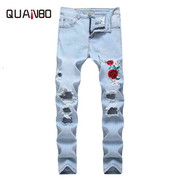 men's jeans quanbo 8 colors mens ripped fashion embroidery rose men light blue slim fit stretch denim pencil pants 42 gtdh
men's jeans quanbo 8 colors mens ripped fashion embroidery rose men light blue slim fit stretch denim pencil pants 42 gtdh