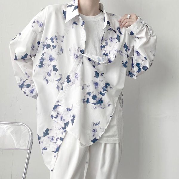men's casual shirts autumn oversized flower fashion printed men korean loose long-sleeved mens dress, White;black
men's casual shirts autumn oversized flower fashion printed men korean loose long-sleeved mens dress, White;black