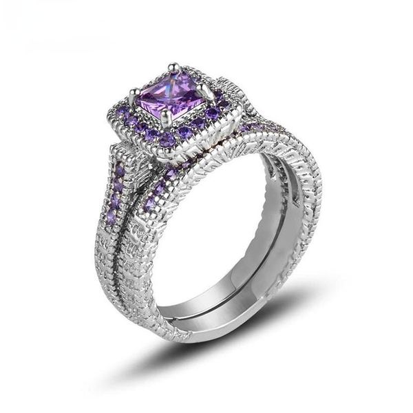 wedding rings big white/purple/blue square cubic zircon jewelry ring luxury silver color two layers crown engagement for woman, Slivery;golden
wedding rings big white/purple/blue square cubic zircon jewelry ring luxury silver color two layers crown engagement for woman, Slivery;golden