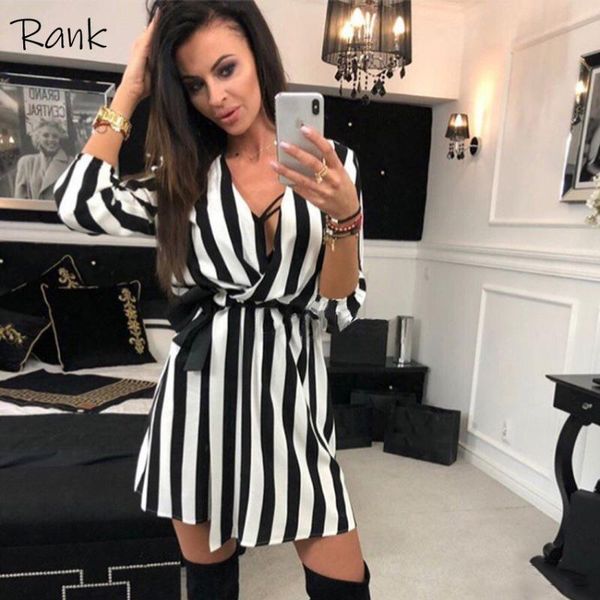 deep v-neck mini dress fashion women summer black and white striped lace up casual loose dresses vestidos, Black;gray
deep v-neck mini dress fashion women summer black and white striped lace up casual loose dresses vestidos, Black;gray