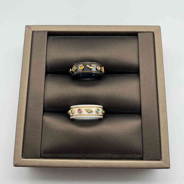 sinature double black and white ceramic bee star color diamond fashion personality rings couple rin girl ring, Silver
sinature double black and white ceramic bee star color diamond fashion personality rings couple rin girl ring, Silver