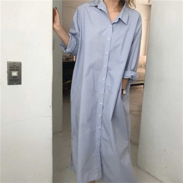 office lady solid loose all match full shirts split turn down collar long women blouse 210615, White
office lady solid loose all match full shirts split turn down collar long women blouse 210615, White