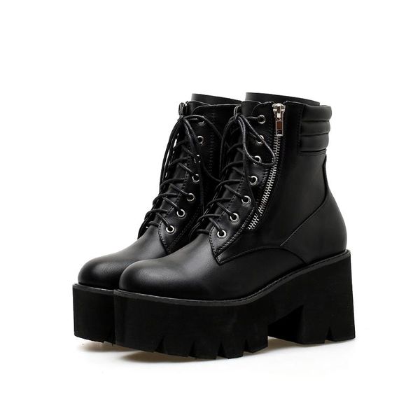 boots korean style dark locomotive handsome round head high muffin thick bottom women's 328-2, Black
boots korean style dark locomotive handsome round head high muffin thick bottom women's 328-2, Black