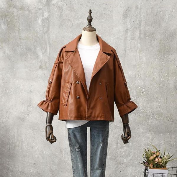 spring fashion brand flare sleeve leather jacket female double breasted motorcar fake sheep jackets wq1039 dropship women's & faux, Black
spring fashion brand flare sleeve leather jacket female double breasted motorcar fake sheep jackets wq1039 dropship women's & faux, Black