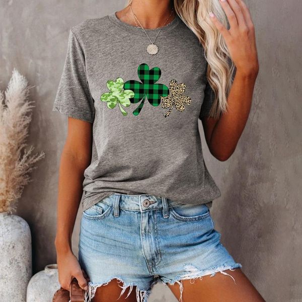 european and american women's explode clover leopard print round neck short sleeve ladies t shirt t-shirt, White
european and american women's explode clover leopard print round neck short sleeve ladies t shirt t-shirt, White