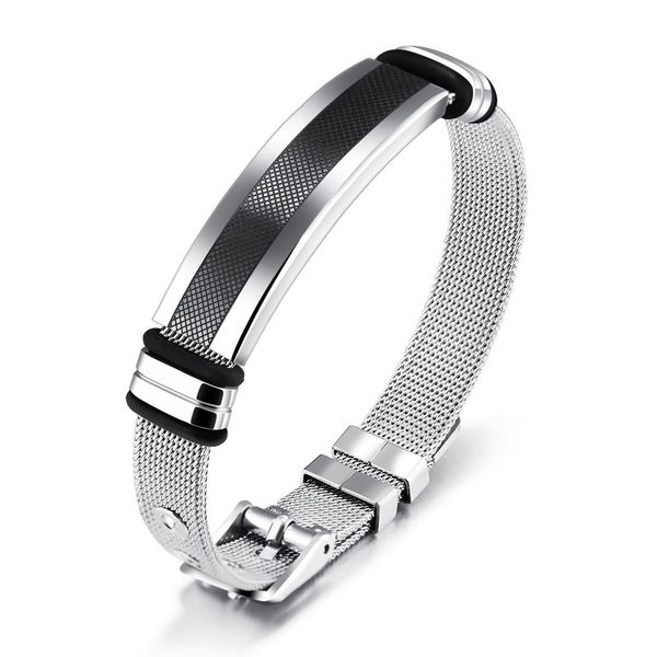 men's wristband bracelet simple retro high-quality stainless steel mesh belt winding bracelet 3-gh877, Black
men's wristband bracelet simple retro high-quality stainless steel mesh belt winding bracelet 3-gh877, Black