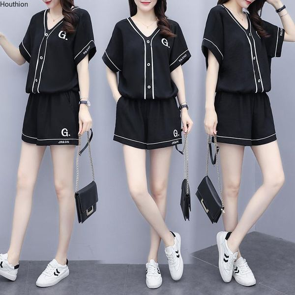 women's tracksuits houthion women two piece set print t shirts and short sets summer loose suit sleeve lady v-neck t-shirt + shorts sui, Gray
women's tracksuits houthion women two piece set print t shirts and short sets summer loose suit sleeve lady v-neck t-shirt + shorts sui, Gray