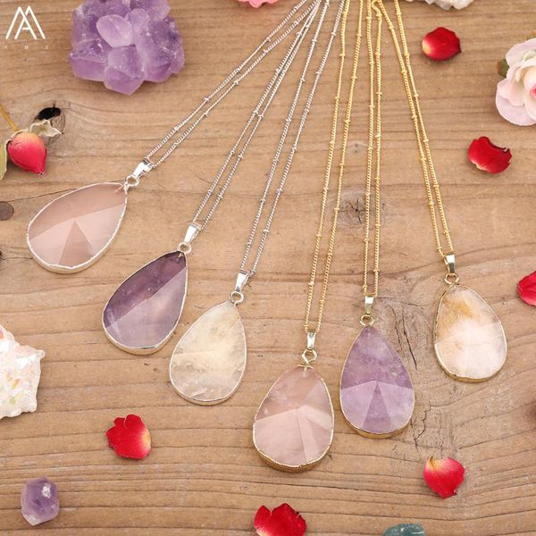 chains natural citrines amethysts rose quartz stone waterdrop pendant necklace women drop beads gold silvery jewelry, Silver
chains natural citrines amethysts rose quartz stone waterdrop pendant necklace women drop beads gold silvery jewelry, Silver