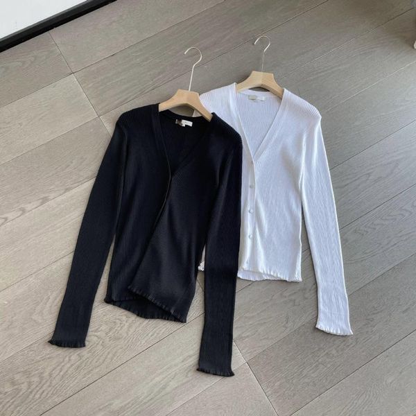 spring and summer women's dress hem ruffle design shows thin waist deep v-neck knitted cardigan jackets, Black;brown
spring and summer women's dress hem ruffle design shows thin waist deep v-neck knitted cardigan jackets, Black;brown