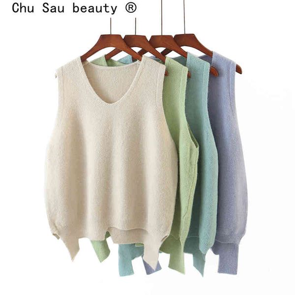 casual chic four colours solid oversize irregular sweaters vest women fall loose v-neck pullovers sleeveless jumper 210508, White;black
casual chic four colours solid oversize irregular sweaters vest women fall loose v-neck pullovers sleeveless jumper 210508, White;black