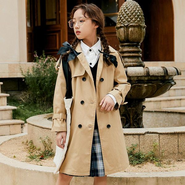 coat girls spring and autumn mid-length windbreaker 2022 fashion khaki double-breasted lapel belt jacket children's, Blue;gray
coat girls spring and autumn mid-length windbreaker 2022 fashion khaki double-breasted lapel belt jacket children's, Blue;gray
