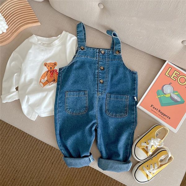jumpsuits children fashion solid color denim overalls 2021 autumn boys girls pockets loose all-match bib trousers, Blue
jumpsuits children fashion solid color denim overalls 2021 autumn boys girls pockets loose all-match bib trousers, Blue