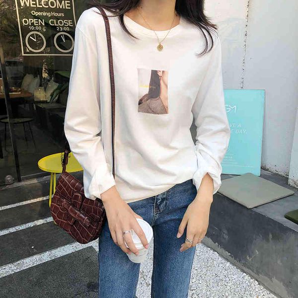 women's t-shirt spring vintage print long sleeve woman cotton t-shirts fashion loose casual autumn winter pullovers 100% m6t7, White
women's t-shirt spring vintage print long sleeve woman cotton t-shirts fashion loose casual autumn winter pullovers 100% m6t7, White